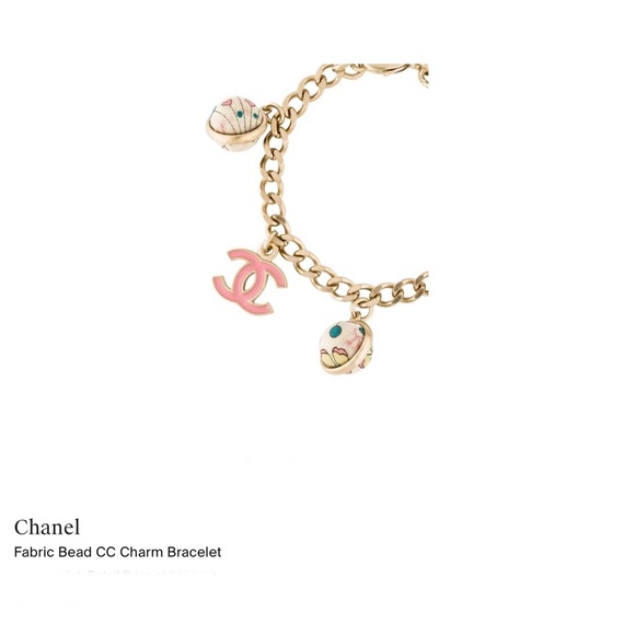 CHANEL Jewelry - CHANEL Gold and Pink Charm Bracelet